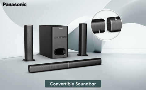 Panasonic 4.1Ch Convertible Sound Bar Speaker System SC HT480GW K