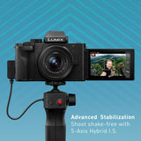 Panasonic Lumix G100 4K Mirrorless Vlogging Camera (Black) with Bluetooth Tripod Grip & 12-32mm Lens