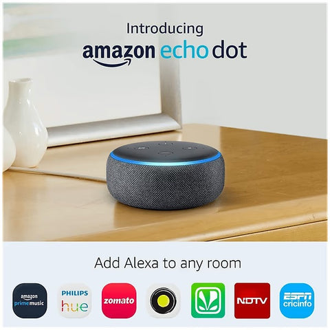Echo Dot (3rd Generation) Smart Speaker w/ Alexa Voice Media Device  Wi-Fi